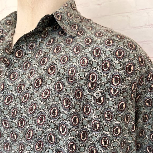 Paisley Silk Short Sleeve Shirt - Colore Italia - Size Large - Picture 3 of 8